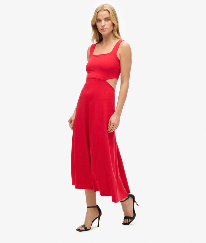 Jersey Cutout Midi Dress