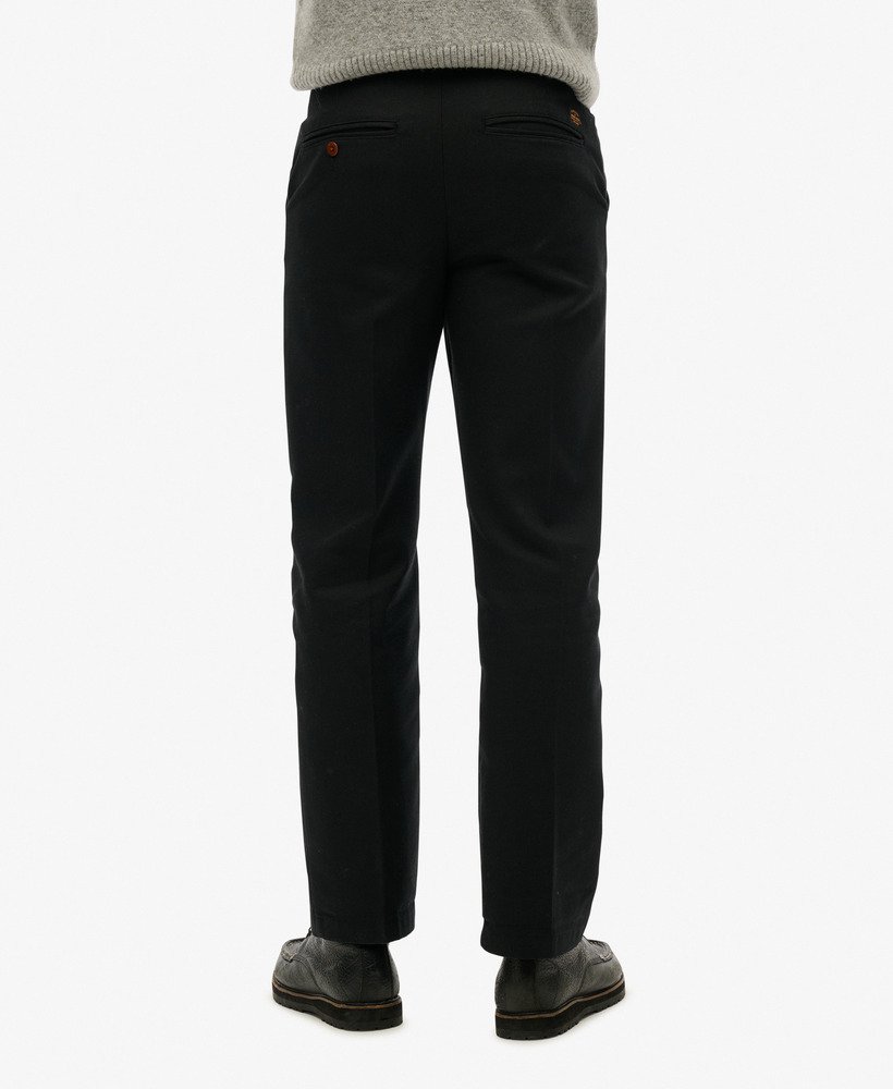 mens Straight Chino Trousers in Black | Superdry UK