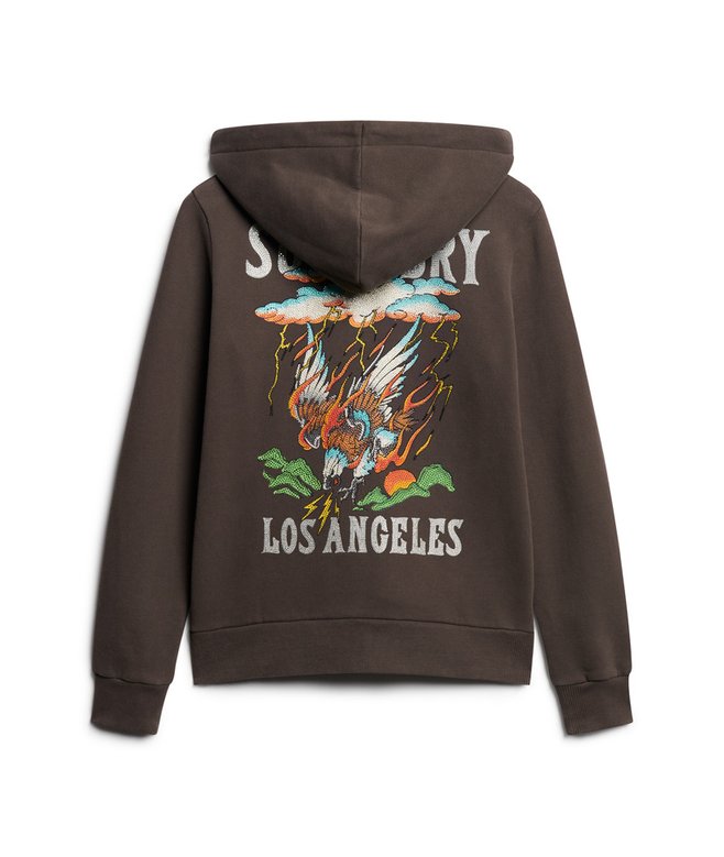 Tattoo Rhinestone Zip Hoodie
