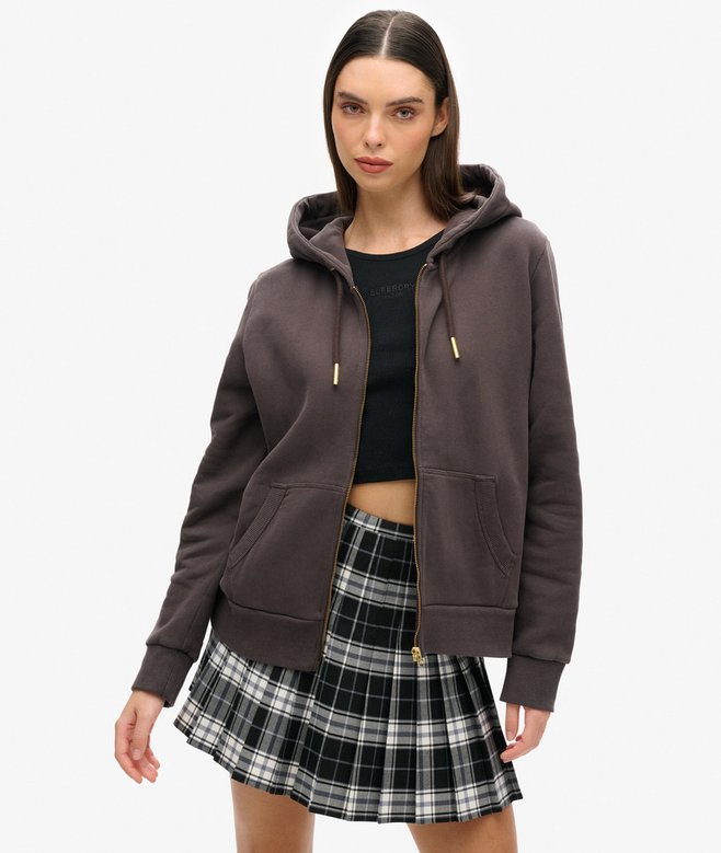 Tattoo Rhinestone Zip Hoodie