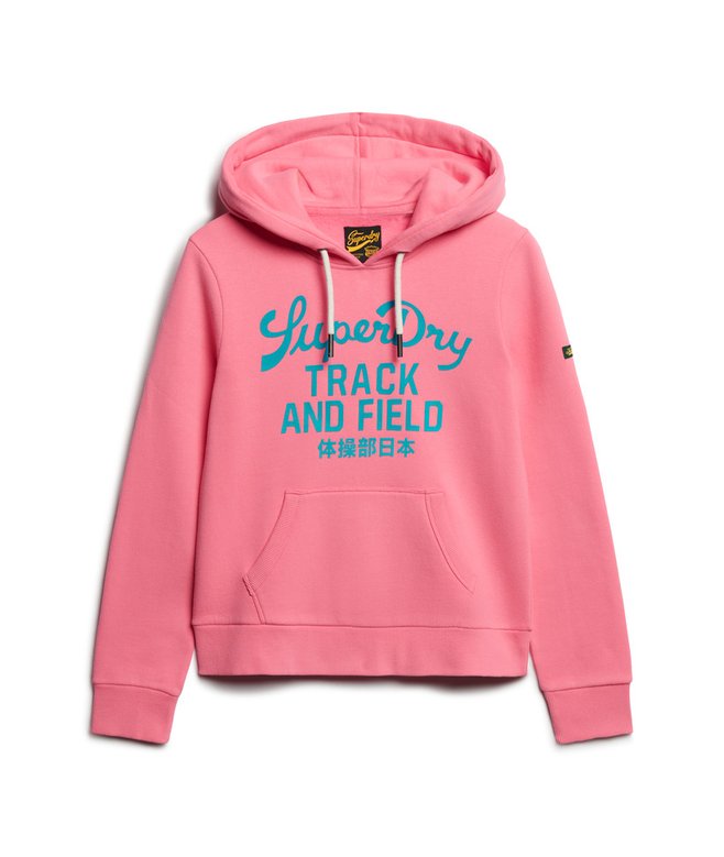 Pink Superdry Vintage Hoodie Damen Womens Varsity Flocked