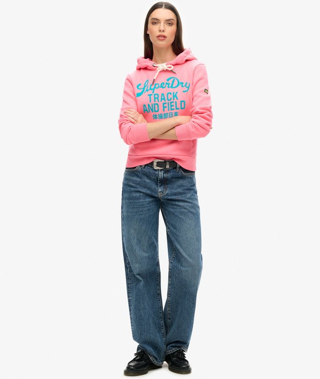 Varsity Flocked Graphic Hoodie