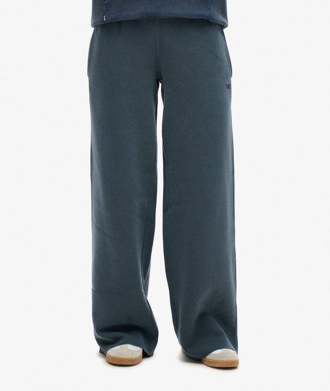 womens Wash Wide Leg Joggers in Eclipse Navy Superdry UK
