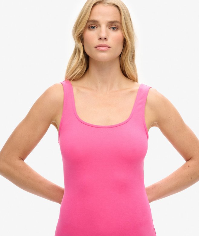 Square Neck Jersey Midi Dress