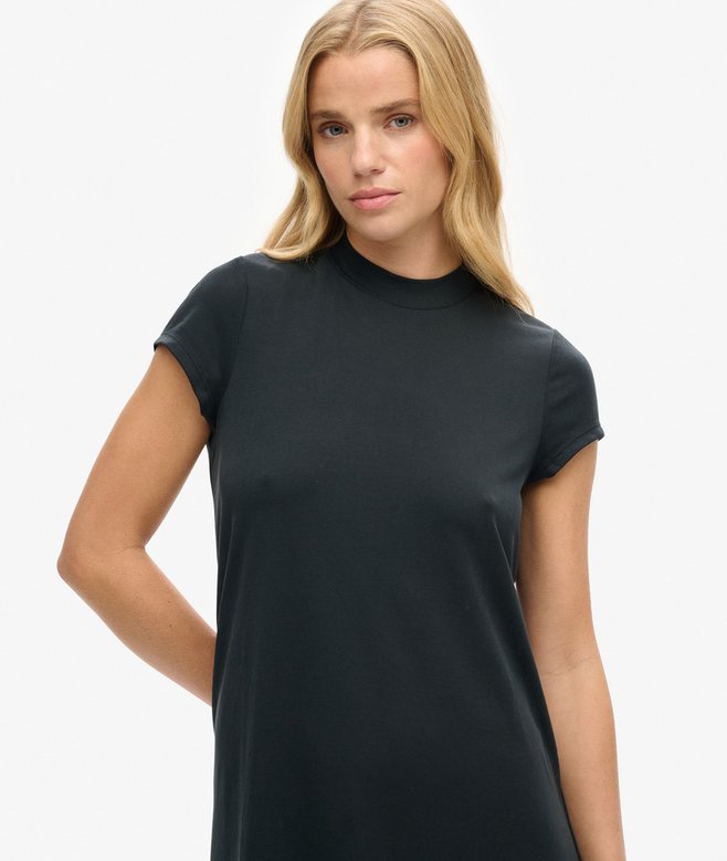 Short Sleeve A-line Mini Dress