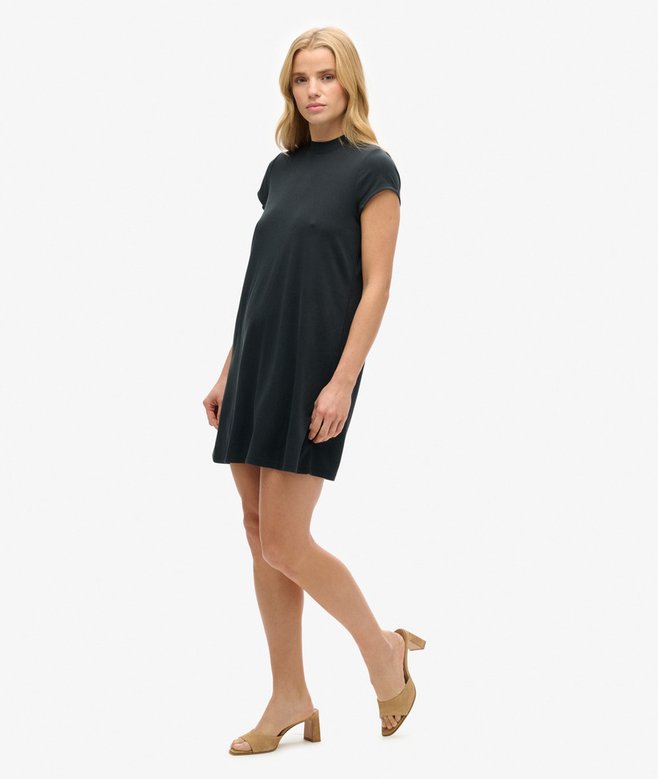 Short Sleeve A-line Mini Dress