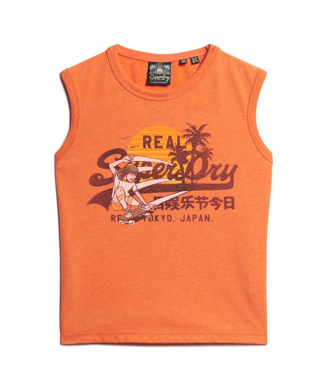 LA Vintage Logo Graphic Slim Vest Top