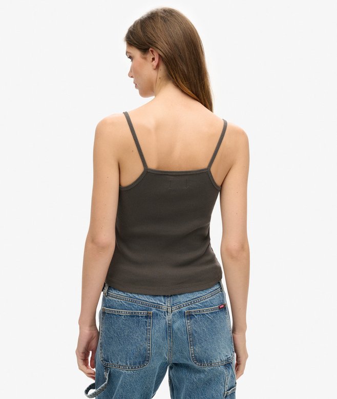 Retro Rocker Graphic Rib Cami Top