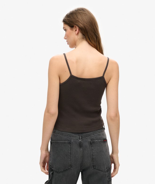 Retro Rocker Graphic Rib Cami Top