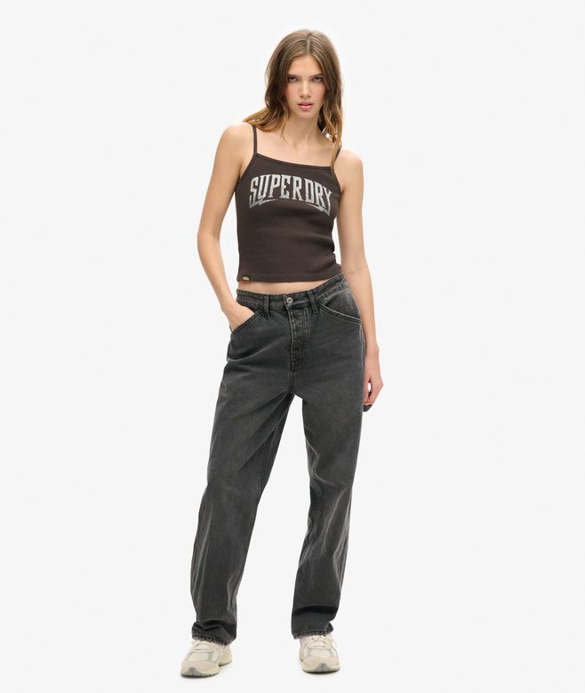 Retro Rocker Graphic Rib Cami Top