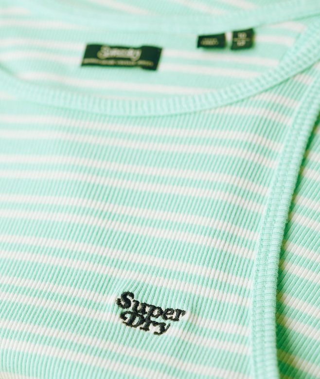 Essential Logo Striped Racer Vest Top