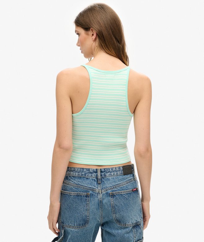 Essential Logo Striped Racer Vest Top