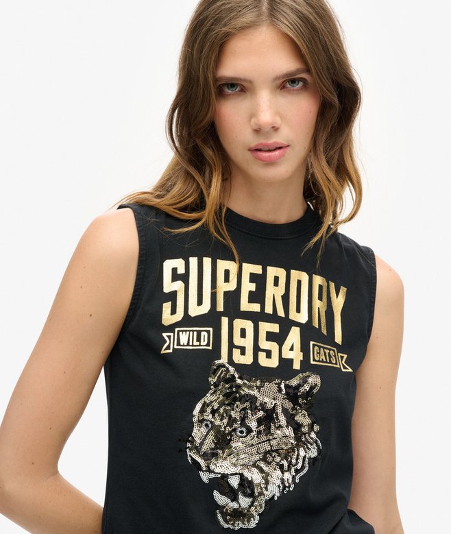 Embellished Archive Fitted Tank Top