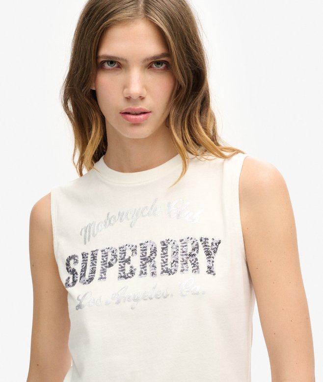 Embellished Archive Fitted Tank Top