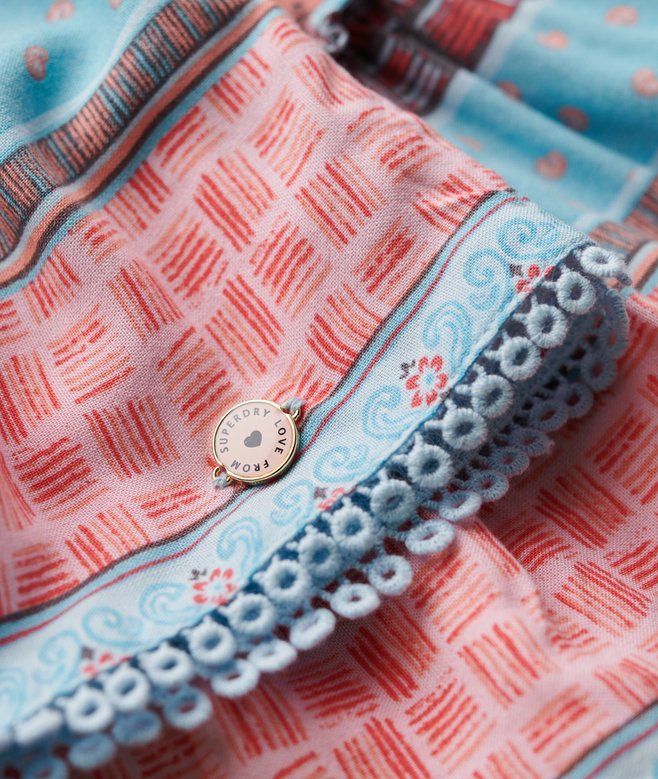 Printed Shirred Mini Skirt