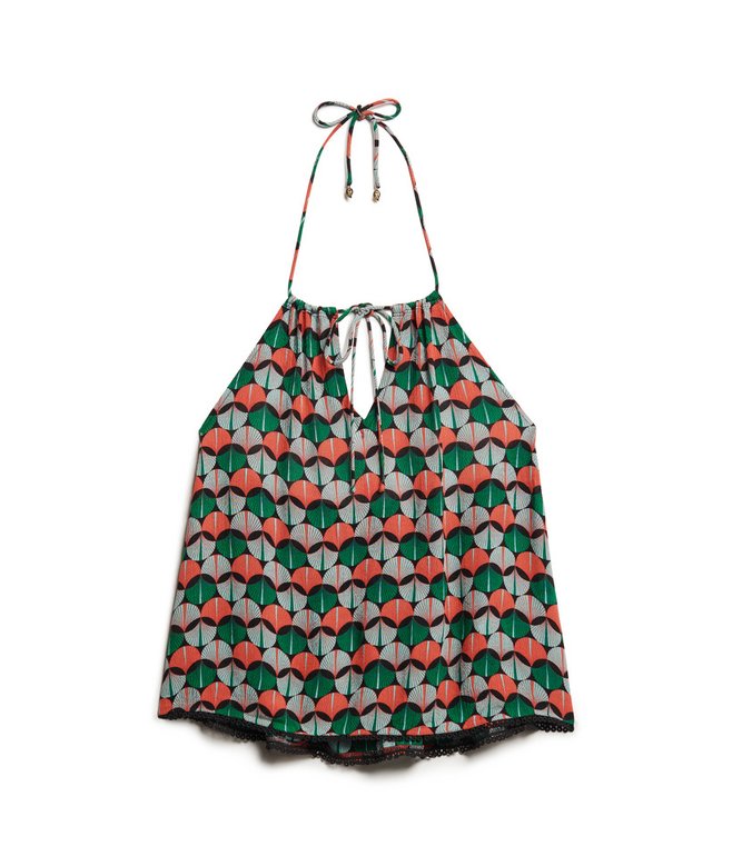 Printed Beach Halter Top