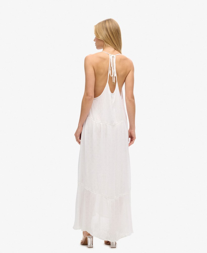Lace Trim Maxi Dress Soft Flowing Fabric