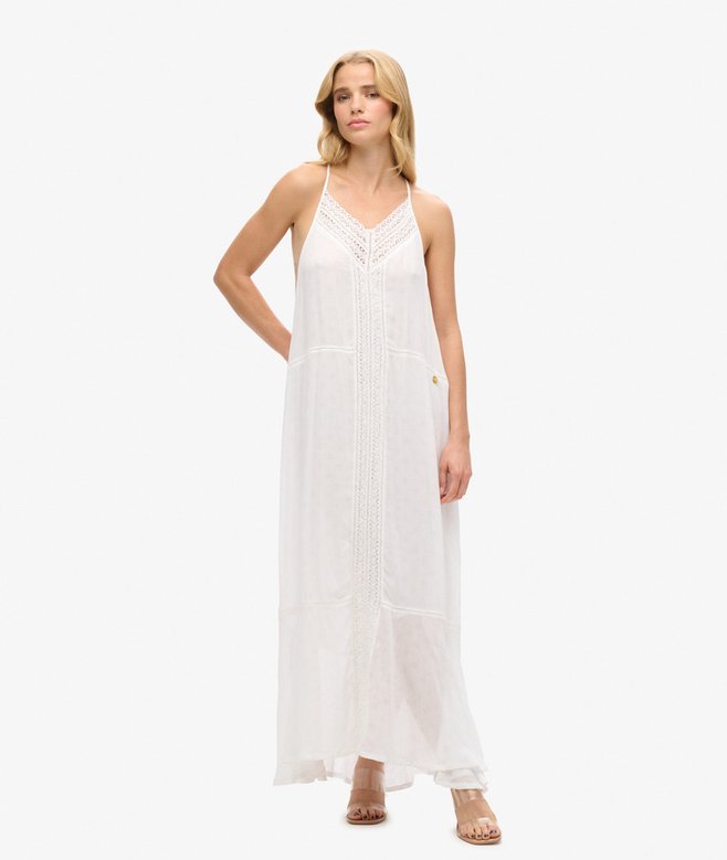 Lace Trim Maxi Dress