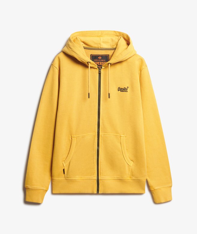 Essential Logo Washed Zip Hoodie
