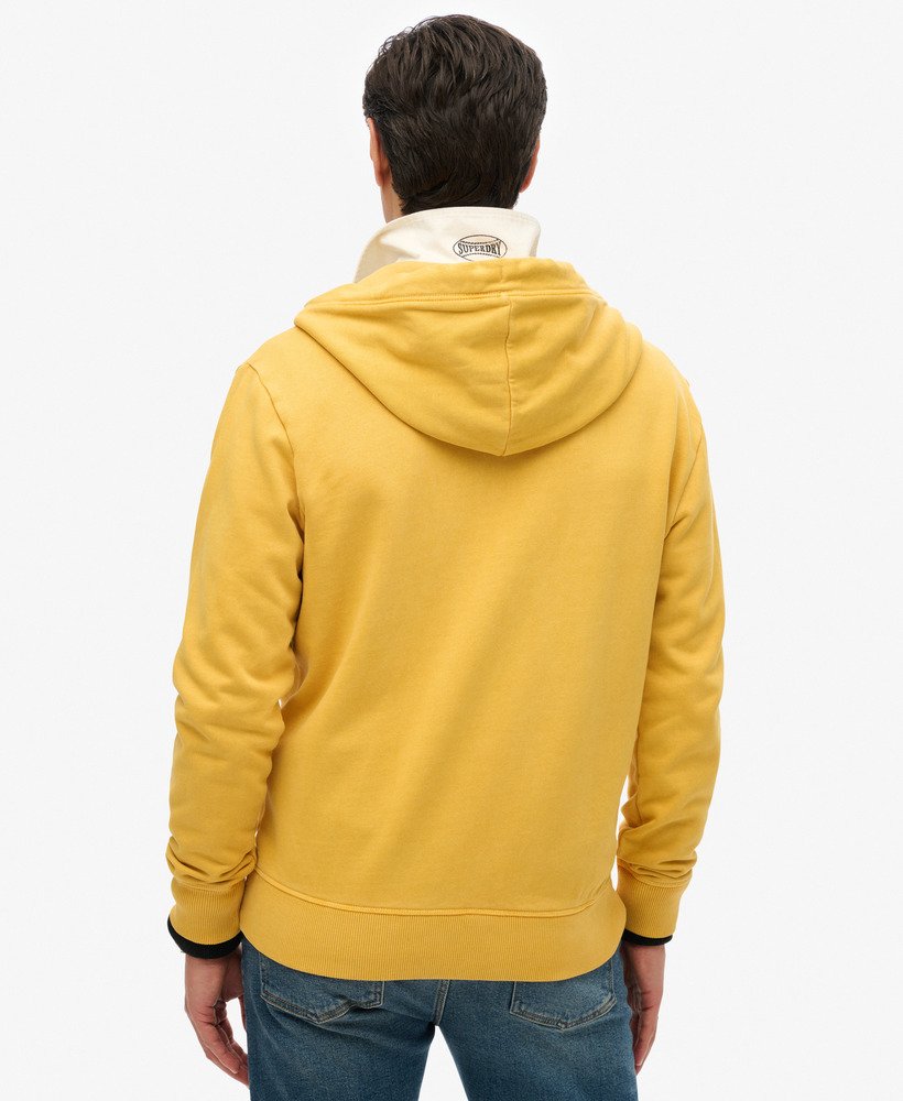 Felpa Con Zip Cappuccio E Logo Essential Washedwashed Winter Gold Da