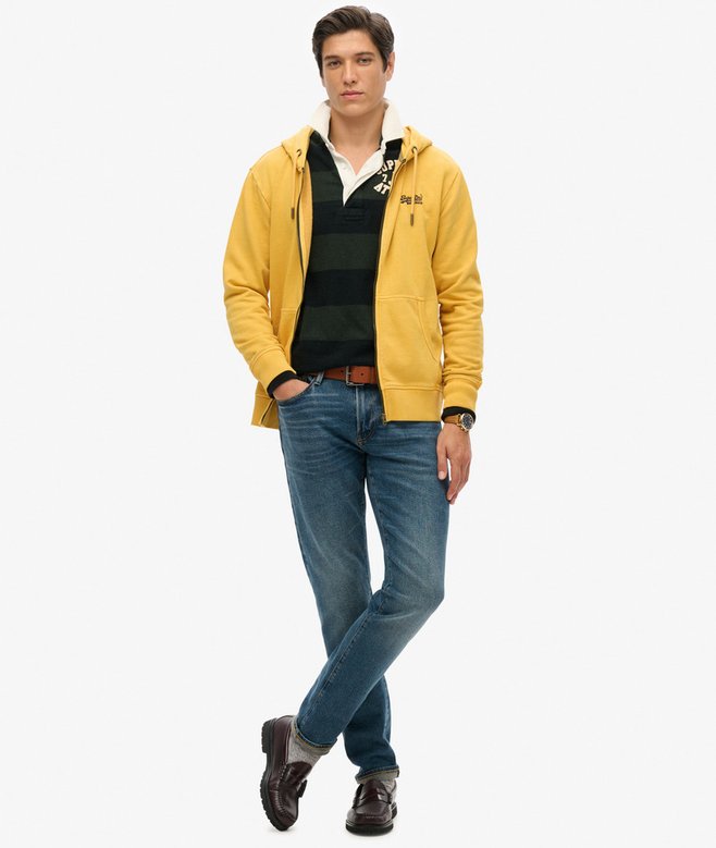 Essential Logo Washed Zip Hoodie