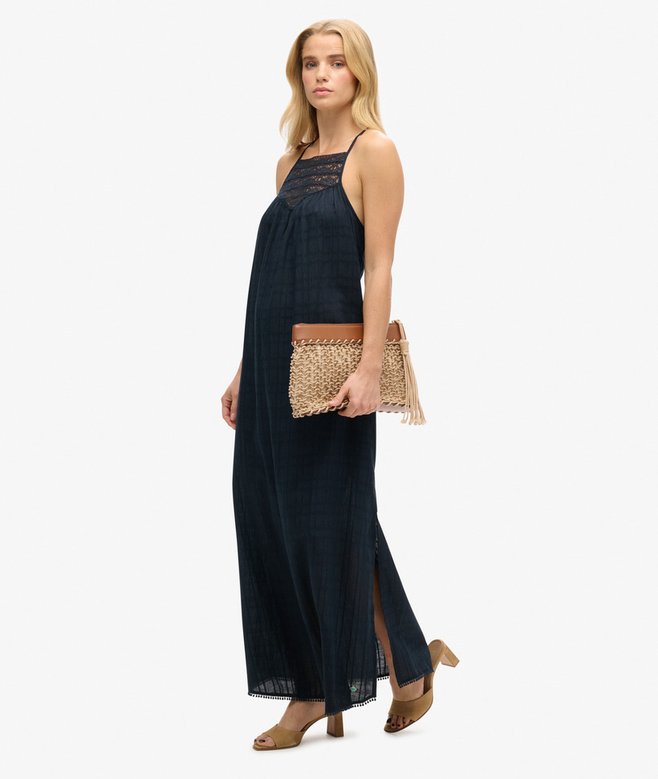 Lace Halter Maxi Beach Dress