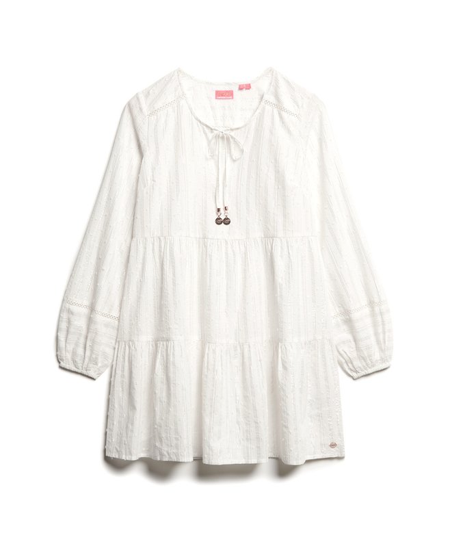 Ibiza Long Sleeve Tiered Sparkle Mini Dress