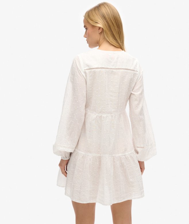 Ibiza Long Sleeve Tiered Sparkle Mini Dress