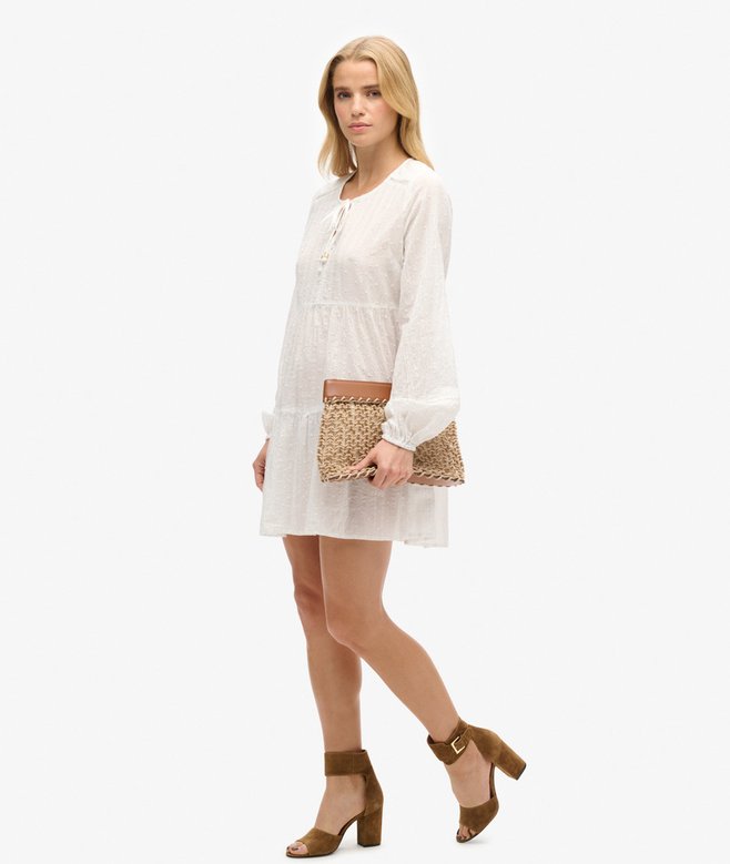 Ibiza Long Sleeve Tiered Sparkle Mini Dress
