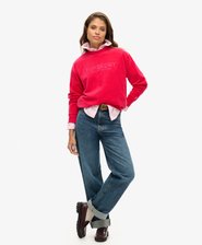 Velour Graphic Boxy Crew Sweatshirt