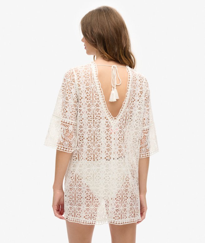 Beach Cover Up Lace Mini Dress