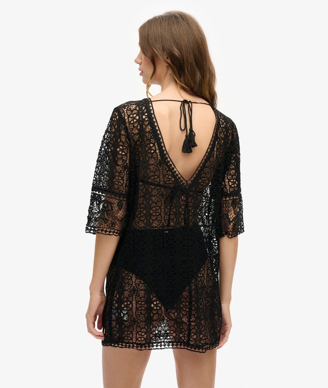 Beach Cover Up Lace Mini Dress