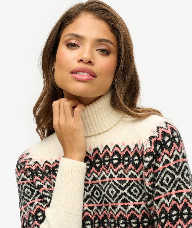 Fairisle Pattern Roll Neck Jumper