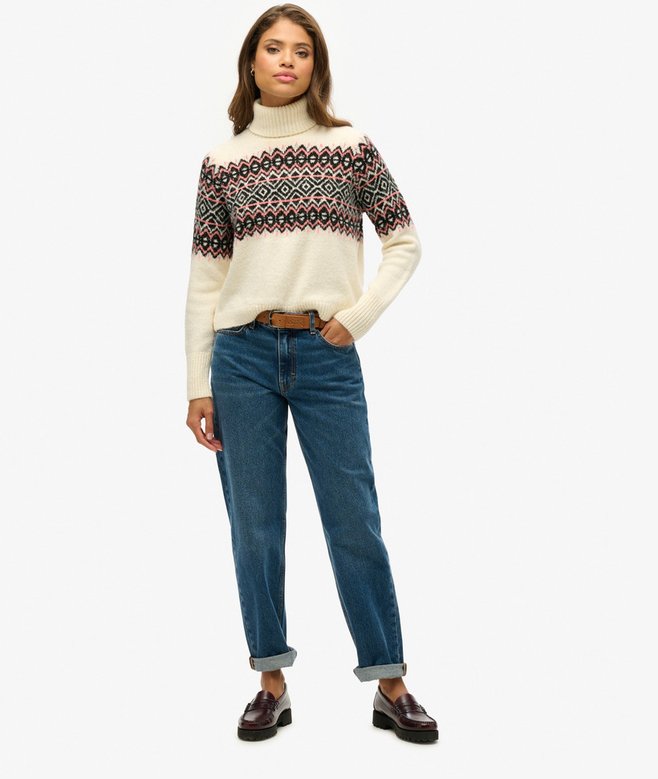 Fairisle Pattern Roll Neck Jumper