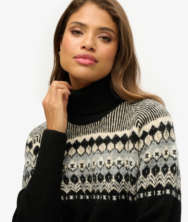 Fairisle Pattern Roll Neck Jumper