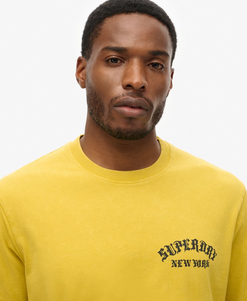 mens Neo Trad Tattoo Loose T-Shirt in Oil Yellow | Superdry US