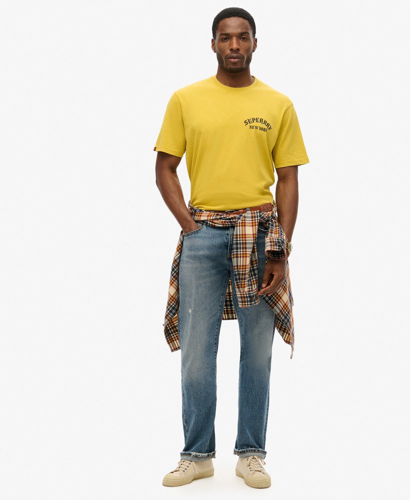 mens Neo Trad Tattoo Loose T-Shirt in Oil Yellow | Superdry US