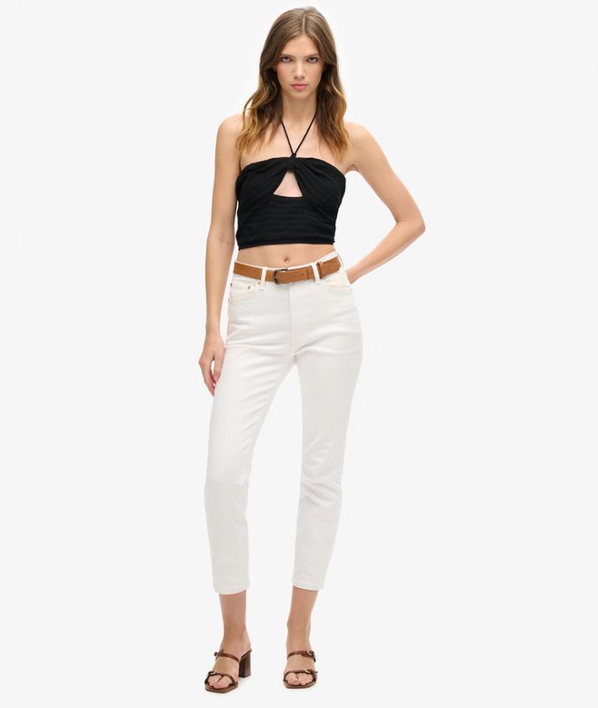 Crop Cut Out Woven Top