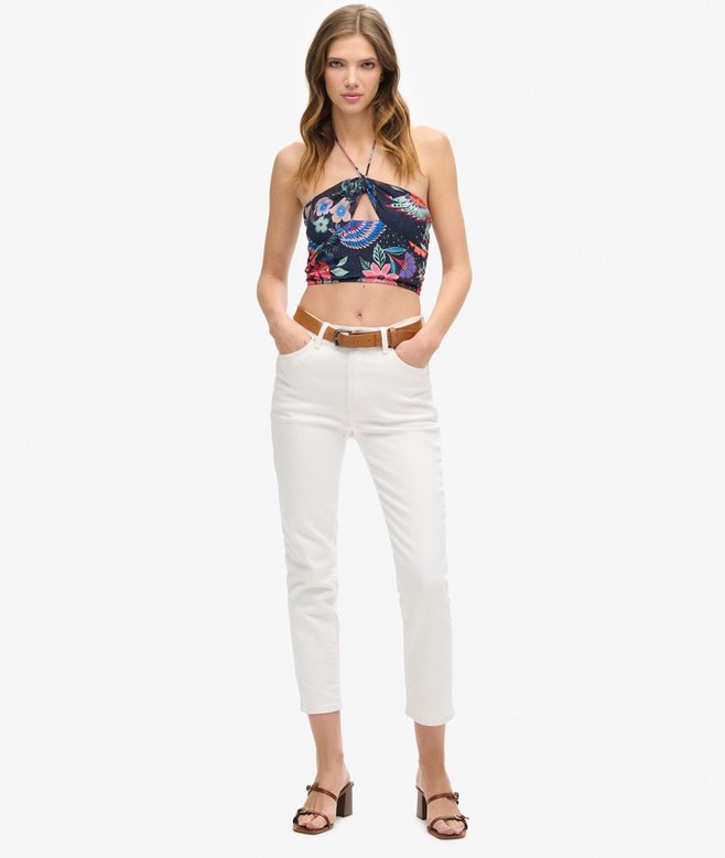 Crop Cut Out Woven Top