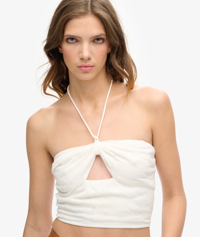 Crop Cut Out Woven Top