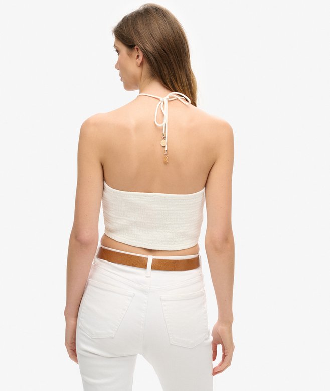 Crop Cut Out Woven Top