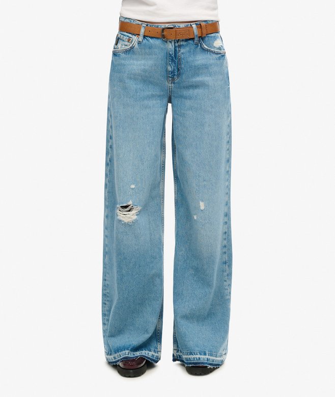 Raw Hem Wide Leg Flare Jeans