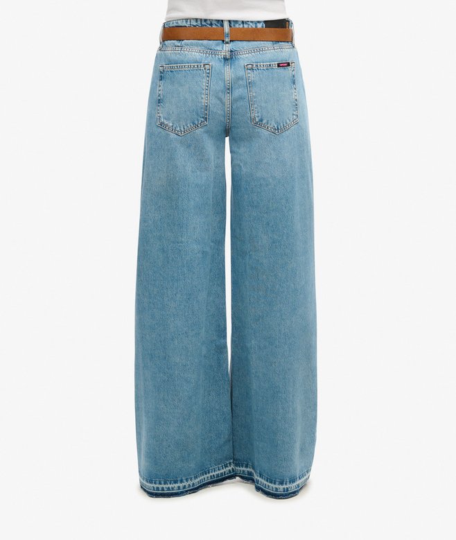 Raw Hem Wide Leg Flare Jeans