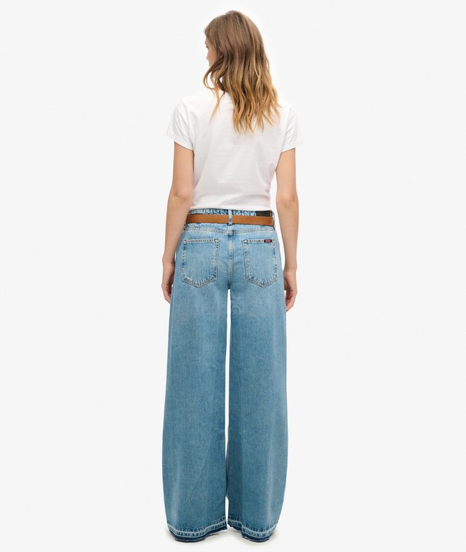 Raw Hem Wide Leg Flare Jeans