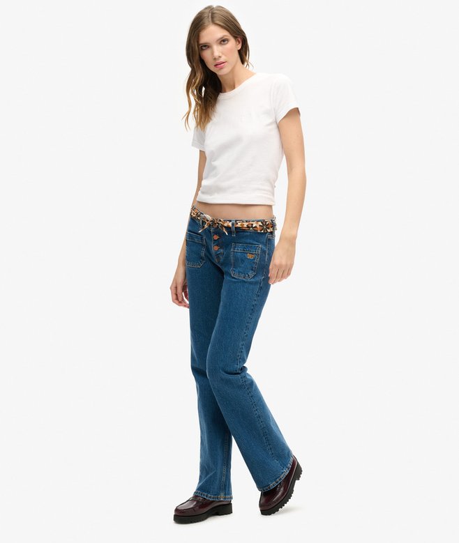 Organic Cotton Vintage Low Rise Slim Flare Jeans
