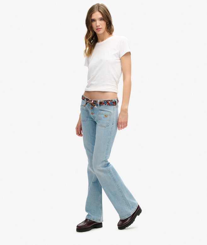 Organic Cotton Vintage Low Rise Slim Flare Jeans