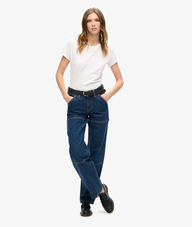 Organic Cotton Mid Rise Denim Carpenter Jeans