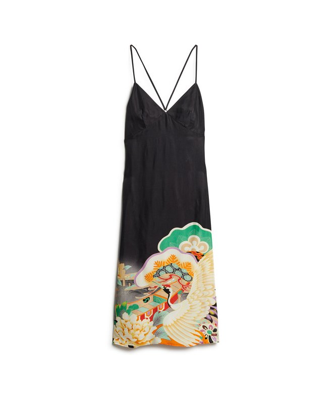Printed Midi Slip Cami Dress