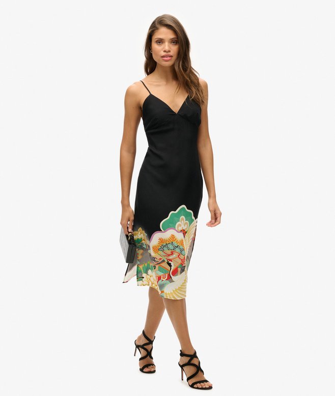 Printed Midi Slip Cami Dress