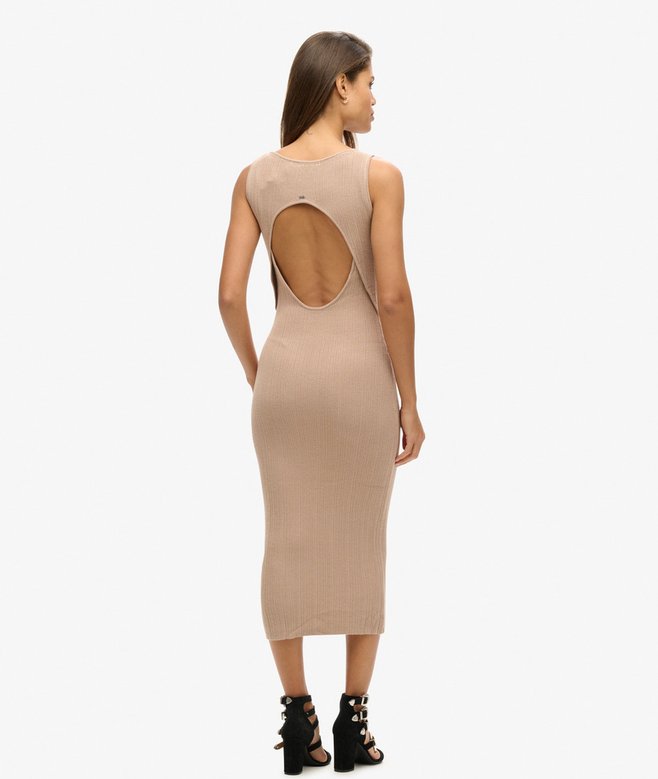 Backless Knitted Midi Dress